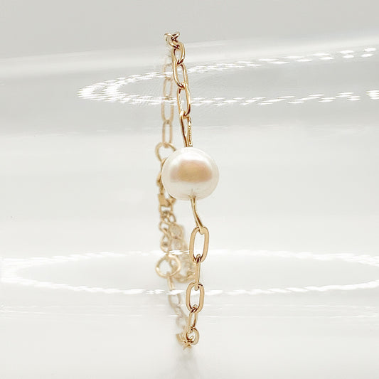 PERLO - Bracelet simple avec une PERLE dâeau douce