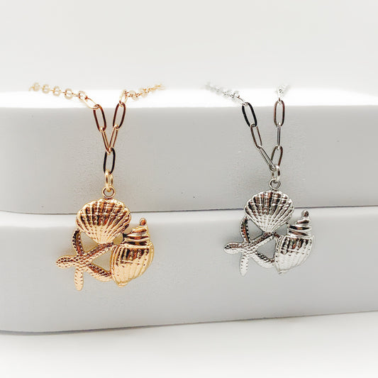 TROPICO - Collier avec pendentif coquillages & étoile de mer