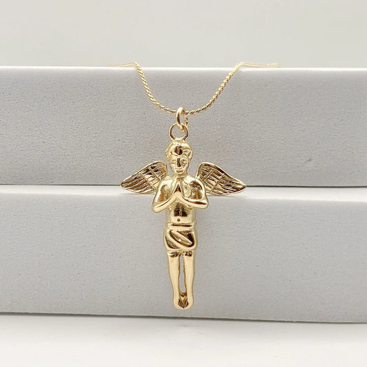 ANGEL - Collier avec pendentif d'une ange, mince chaĂźne (UNISEXE) BYNOVANN