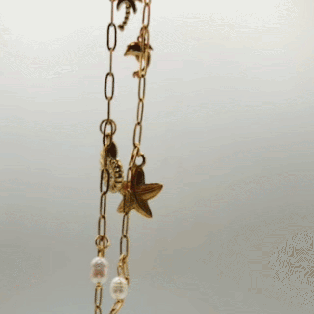 ROSALIA - Collier à BRELOQUES au style océan & floral