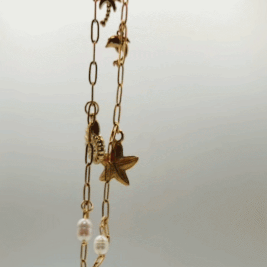 ROSALIA - Collier à BRELOQUES au style océan & floral