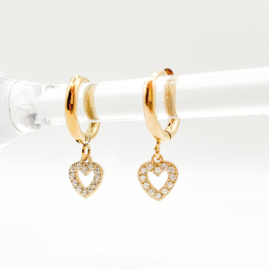 ALMA - Boucles dâoreilles pendentif cĆur Bynovann