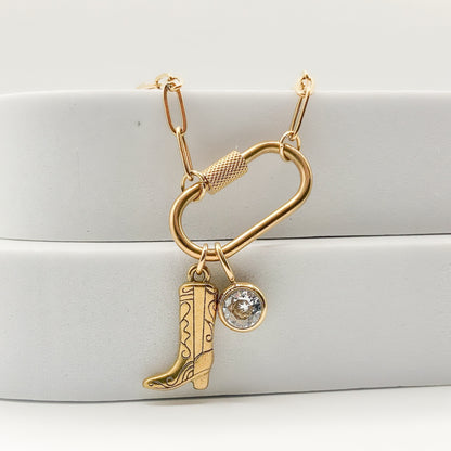 CALIDA - Collier à BRELOQUES botte de cowboy & rhinestone