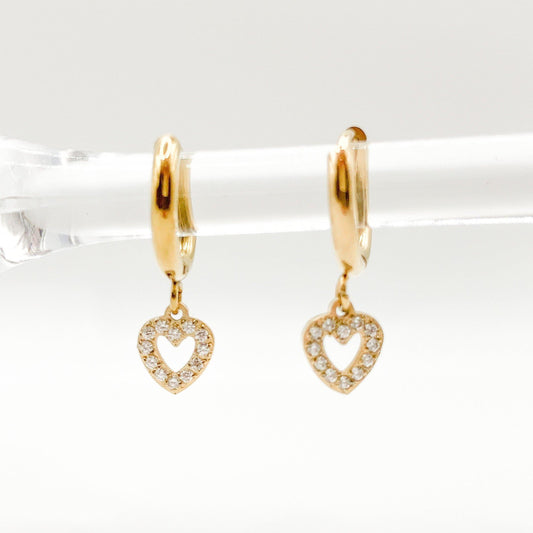 ALMA - Boucles dâoreilles pendentif cĆur Bynovann