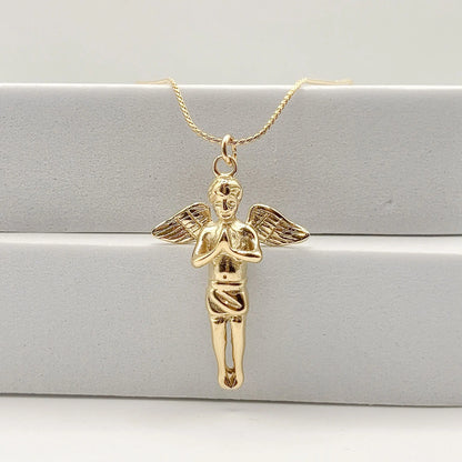 ANGEL - Collier avec pendentif d'une ange, mince chaîne (UNISEXE) BYNOVANN