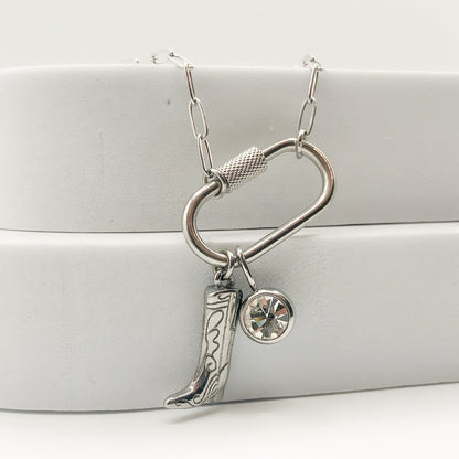 CALIDA - Collier à BRELOQUES botte de cowboy & rhinestone