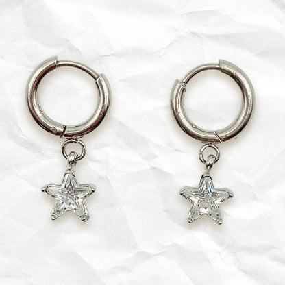 MINI ESTELA - Boucles d'oreilles pendentif ÉTOILE en Rhinestone BYNOVANN