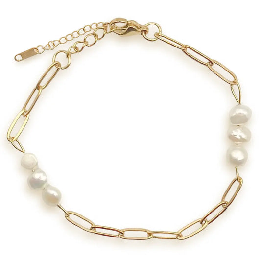 PERLORA - Bracelet à perles, chaîne doré BYNOVANN