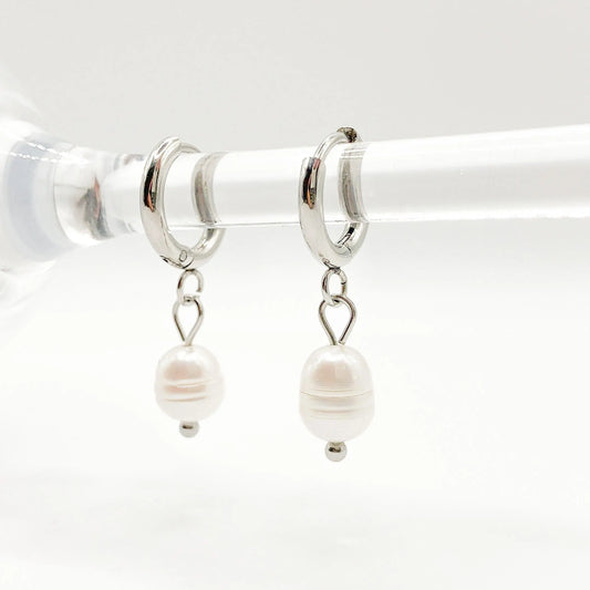 SIRENA - Boucles d’oreilles pendentif perle d’eau douce Bynovann