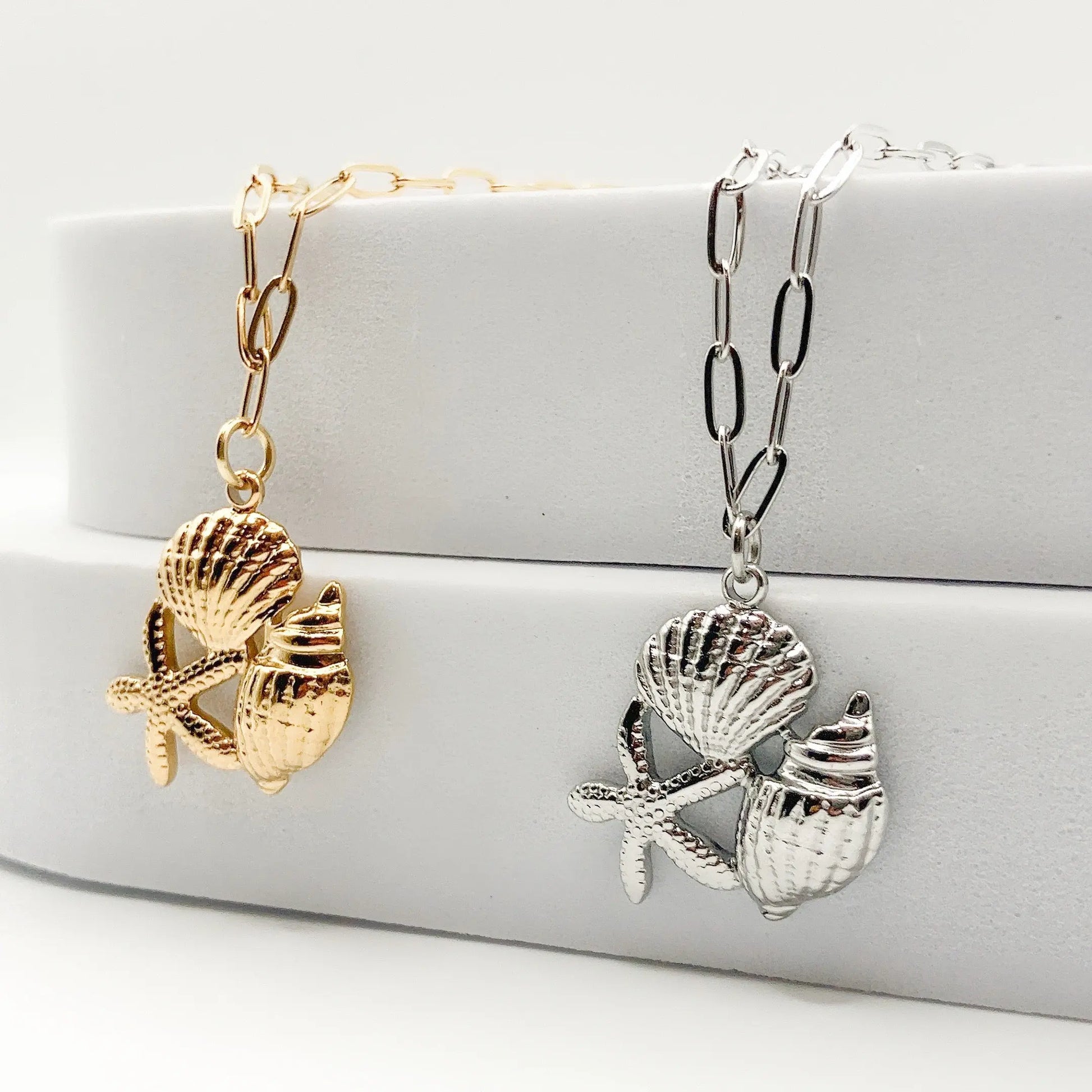 TROPICO - Collier avec pendentif coquillages & étoile de mer BYNOVANN