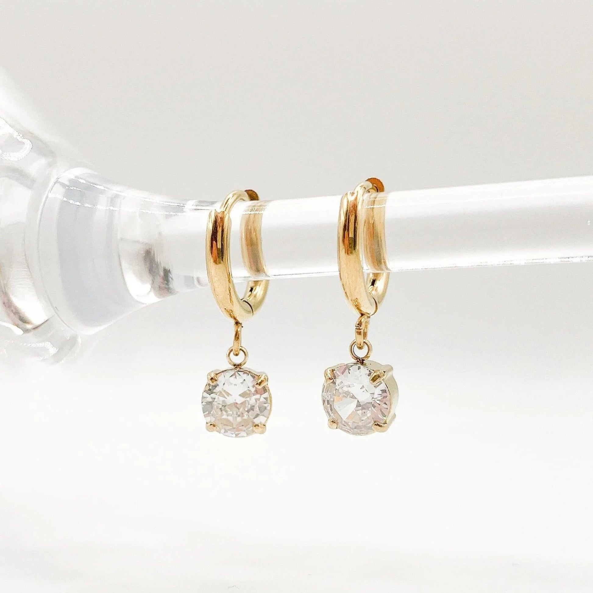 BRILLA - Boucles d’oreilles pendentif strass - BYNOVANN