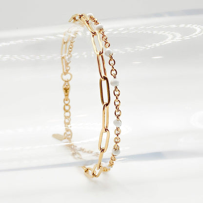 ebano_bracelet_avec_deux_chaines_bynovann_acier_inoxydable_or_vue_de_face