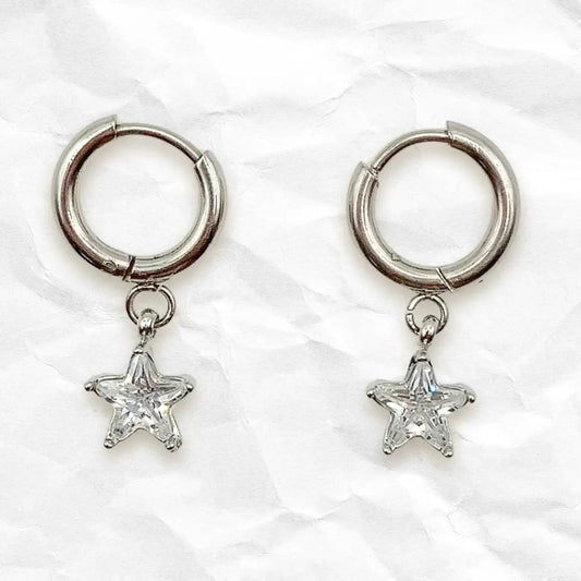 MINI ESTELA - Boucles d'oreilles pendentif ÉTOILE en Rhinestone - BYNOVANN