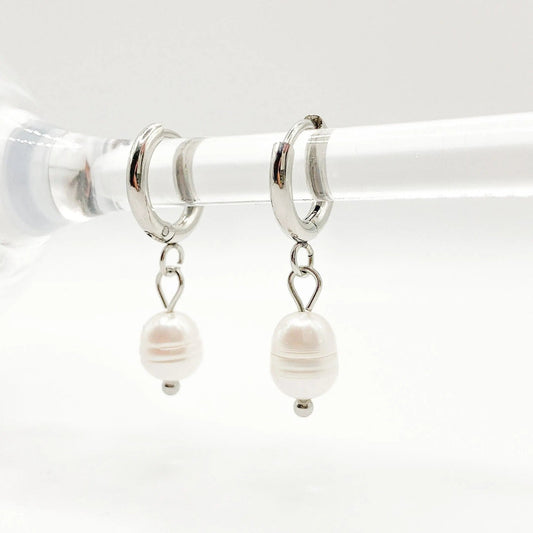 SIRENA - Boucles d’oreilles pendentif perle d’eau douce - BYNOVANN