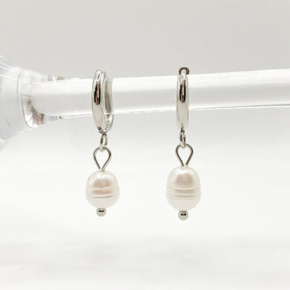 SIRENA - Boucles d’oreilles pendentif perle d’eau douce - BYNOVANN