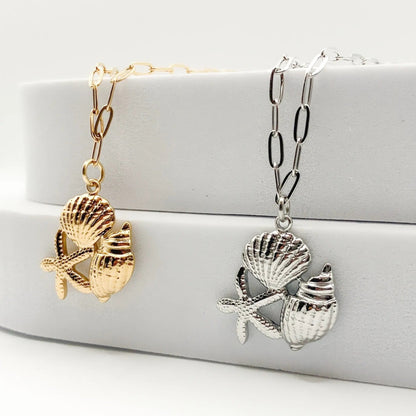 TROPICO - Collier avec pendentif coquillages & étoile de mer - BYNOVANN